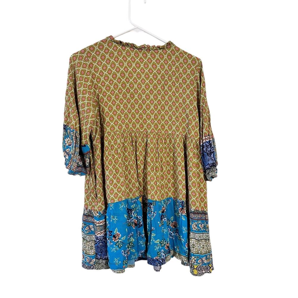 Ces Femme Blue and Green Floral Tunic Women's Size Large - Picture 2 of 6